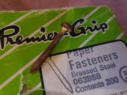 Photo of free Vintage brass paper fasteners Box (RG23 Winklebury) #2