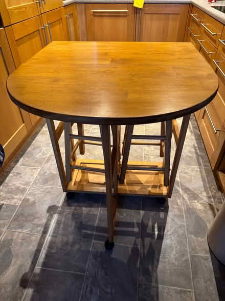 Photo of free Drop leaf table & two stools (Lower Street NR11) #3
