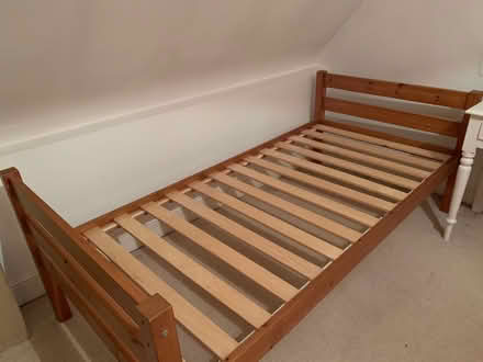 Photo of free Wooden bed frame with M&S mattress (Harborne B17) #1