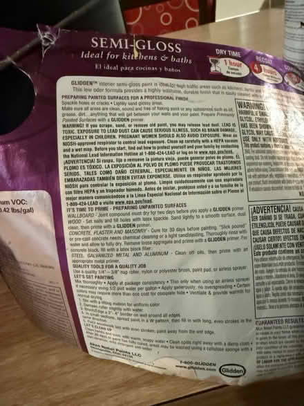 Photo of free 3 cans of semi-gloss interior paint (Valencia Avenue, Sunnyvale) #2