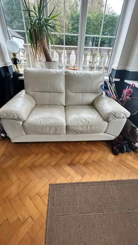 Photo of free Cream leather couch (Heskin PR7) #3