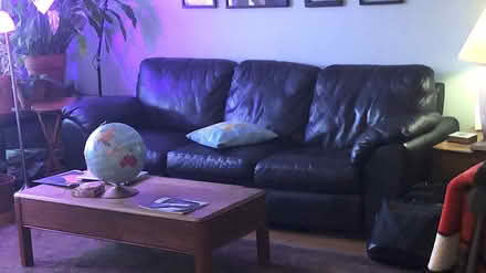 Photo of free Black Leather Couch (near 4900 Howard -Skokie, IL) #1