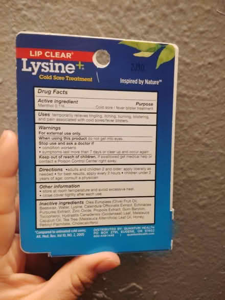 Photo of free Lysine cold sore treatment (Fair oaks park) #2