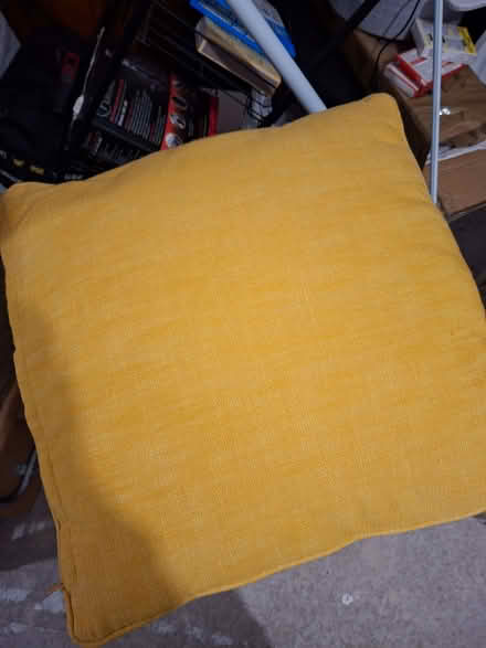 Photo of free Yellow cushion and yellow curtains (Swindon Village GL51) #1