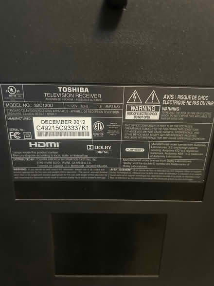 Photo of free 32” Toshiba TV (N Seattle) #2