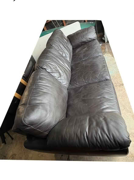 Photo of free Black Leather Couch (near 4900 Howard -Skokie, IL) #2
