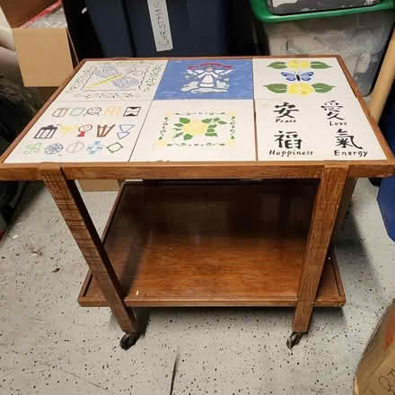 Photo of free GONE ASAP! Small rolling Table (Near the Valrico Home Depot) #2