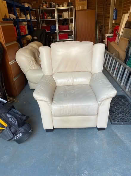 Photo of free Leather cream electric recliner (Stoke Hammond MK17) #1