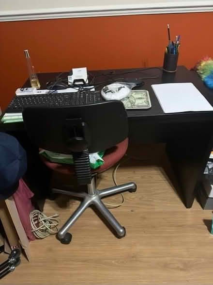 Photo of free Black solid wooden desk (E17 Waltham Forest) #1