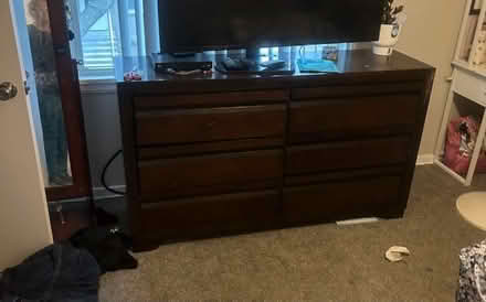 Photo of free Dark brown wood dresser (Roseville, Mn) #1