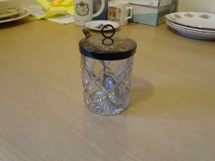 Photo of free Cut glass preserve jar with lid and spoon (Wildwood ST17) #2