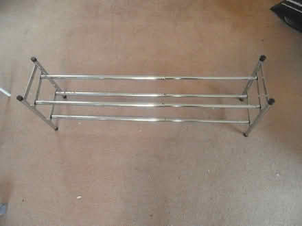 Photo of free 2-layer shoe rack, chrome, adjustable 24” – 46” long (Waverton CH3) #2