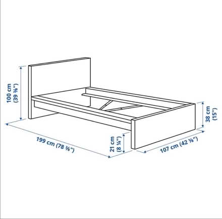 Photo of free IKEA single bed frame Malm white (Pollokshields G41) #2