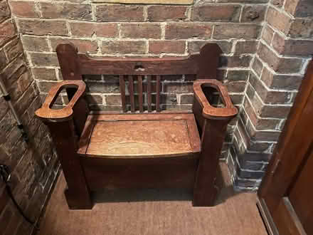 Photo of free Dark wooden hall opening seat (Seaford BN25) #1
