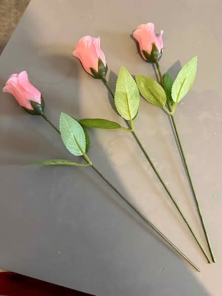 Photo of free 3 artificial pink long stem roses (Carshalton) #1