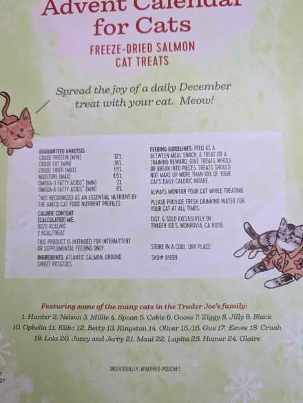 Photo of free TJ Advent Calendar for cats (Ashburn Farm) #3