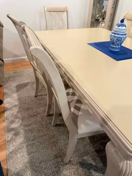 Photo of free Dining room table and six chairs (Lexington 02420) #4