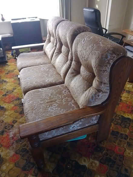 Photo of free Oak framed sofa (Kingstanding B44) #1