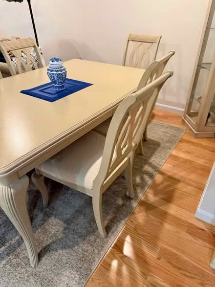 Photo of free Dining room table and six chairs (Lexington 02420) #2