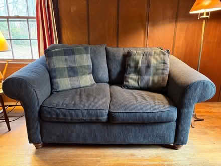 Photo of free blue loveseat (Pottersville, NJ) #1