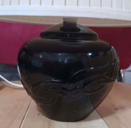 Photo of free Ceramic table lamp with pleated white shade - 40cm high (Primrose LA1) #3