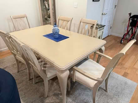 Photo of free Dining room table and six chairs (Lexington 02420) #1