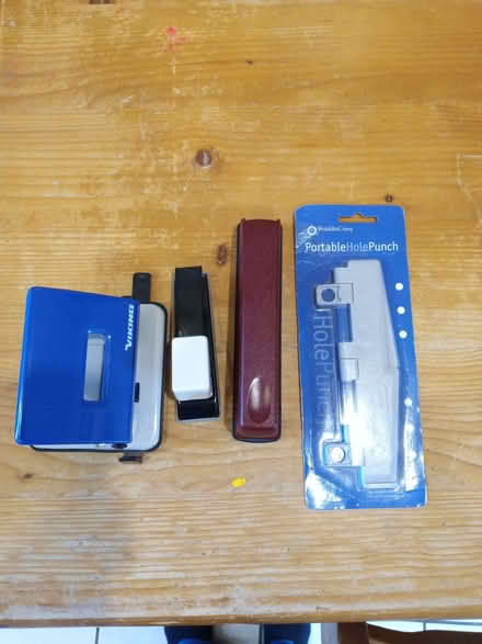 Photo of free Random stationary - pens, paperclips, staplers/hole punches (Hemyock EX15) #3