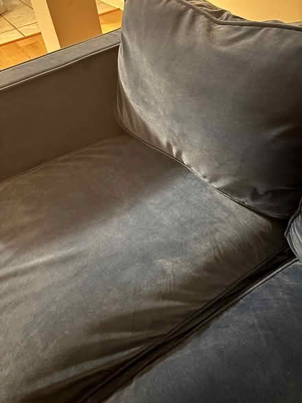 Photo of free blue velvet couch and ottoman (Eastern Market) #3