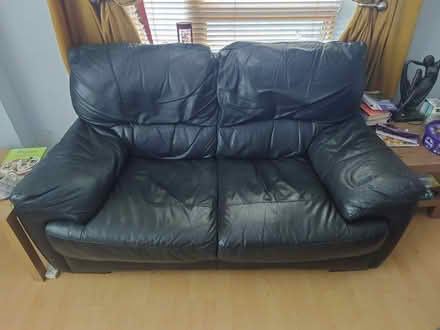 Photo of free Black Leather 3 & 2 Seater Sofas (Dublin 2) #1