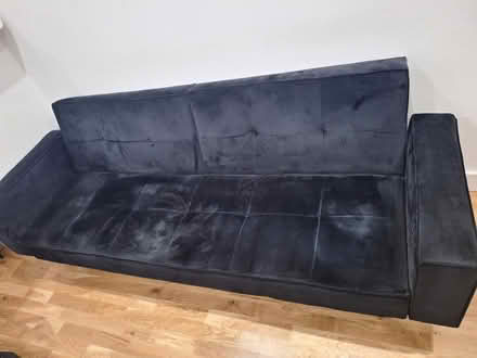 Photo of free 4 seater black velvet sofa bed (Bexleyheath DA7) #2