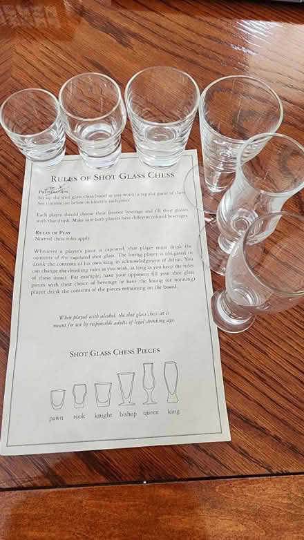 Photo of free Shot Glass Chess Set (minus 1 rook) (E12th ave S - 11229) #3