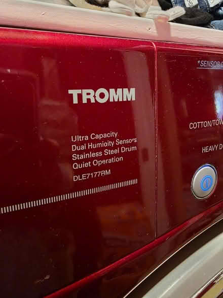 Photo of free LG red washer dryer with pedestals (Adelphi near mill 20783) #3