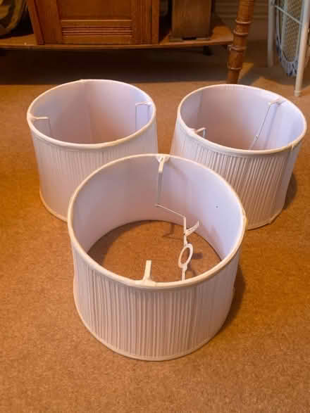 Photo of free 3 matching ivory lampshades (Wormleighton CV47) #1