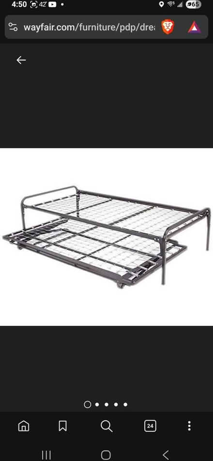 Photo of free Metal trundle bed - twin (Lagrange) #1