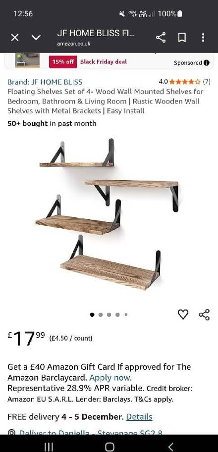 Photo of Wall mounted shelving (Shephall SG2) #1