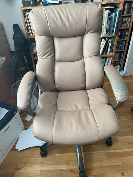 Photo of free Leather swivel chair (Great Totham CM9) #1