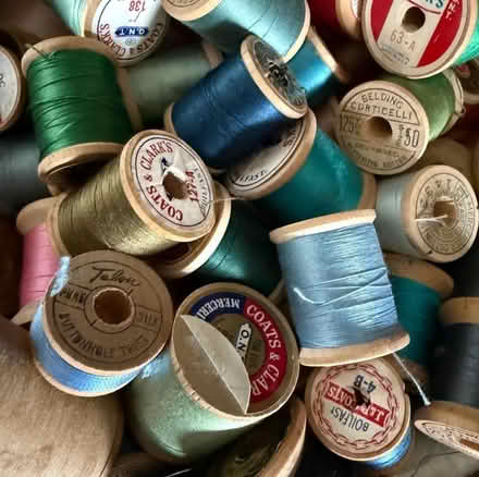 Photo of Vintage wood thread spools (Bloomingdale) #2