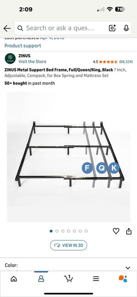 Photo of free Adjustable metal bed frame (NE Vienna) #1