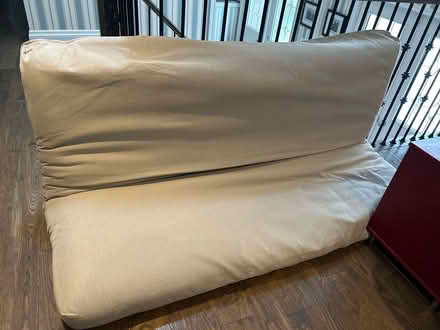 Photo of free Futon with wooden arm rests (Stouffville Musselman Lake) #1