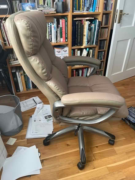 Photo of free Leather swivel chair (Great Totham CM9) #2