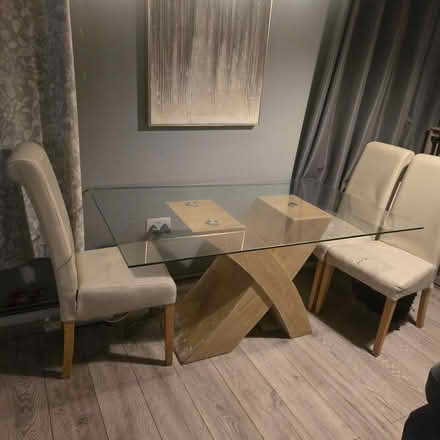 Photo of free Glass table and 3 chairs (Broxbourne EN10) #1