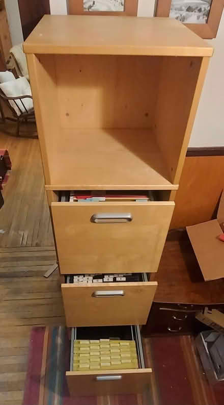 Photo of free Wooden filling cabinet (Broadview and Gerrard) #2
