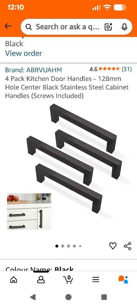Photo of free 4 black cabinet handles (GL4) #1