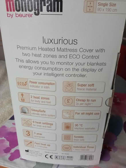 Photo of free Heated Mattress Cover (Single Bed) with Two Heat Zones (Hildenborough TN11) #2