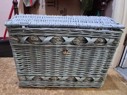 Photo of free Large blue wicker storage basket (Brixton SW9) #1