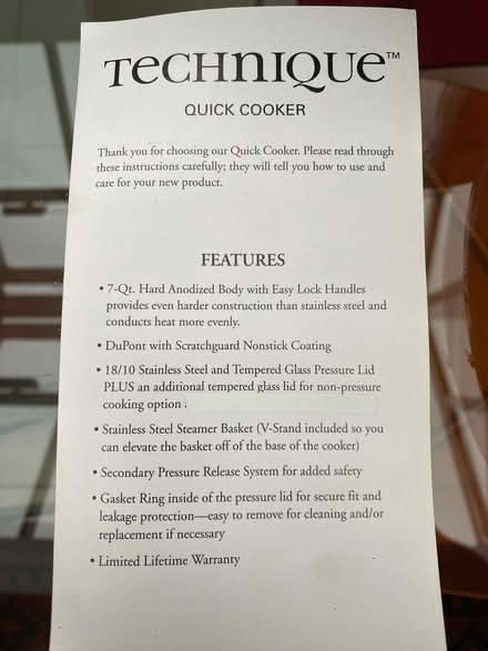 Photo of free Technique Quick Cooker (West Common AL5) #2