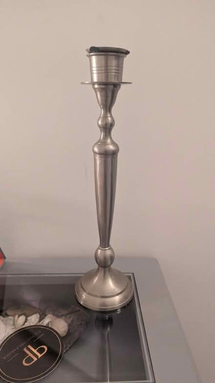 Photo of free Tall Chrome Candle stick Holder (RG24 Old Basing) #1