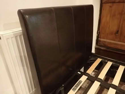 Photo of free Single Bed, brown 'leather look' (Newbiggin on Lune CA17) #2