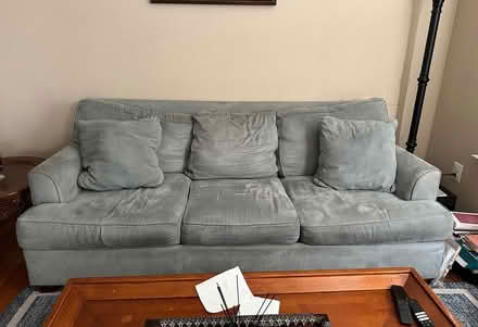 Photo of free Light teal couch (Germantown Town Center) #3