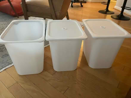 Photo of free 3 IKEA Trofast bins with 2 lida (South Maple Ave) #1